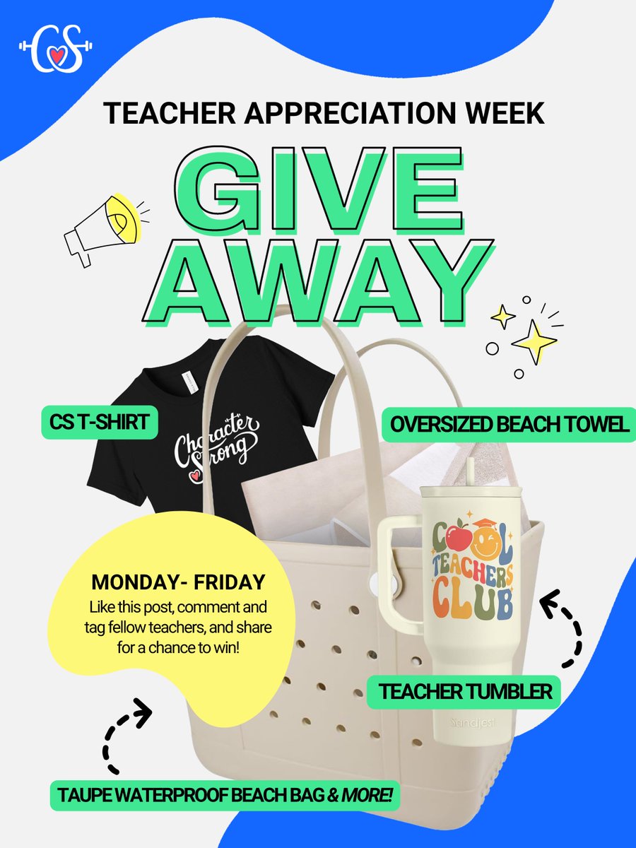 CharacterStrong's tweet image. We're celebrating #TeacherAppreciationWeek 🍎✨with a giveaway!

Enter for your chance to win: gleam.io/HBpFs/teacher-… #Teachers #ThankYouTeachers #CharacterStrong