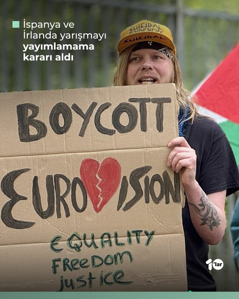 10larMedya's tweet photo. 12-16 Mayıs tarihleri arasında düzenlenecek Eurovision öncesinde İsrail’e yönelik boykot ve protesto çağrıları artıyor

▪️ İspanya ve İrlanda yarışmayı yayımlamama kararı aldı, bazı ülkeler alternatif yayın planladı

▪️ Bazı sanatçılar yarışmaya katılmayı reddedeceklerini açıkladı

▪️ 1000’den fazla sanatçı boykot çağrısına destek verdi

▪️ Bazı eski kazananlar ödüllerini iade edeceklerini duyurdu

▪️ İsrail’in yarışmadan çıkarılması için başlatılan kampanya yüz binlerce imza topladı