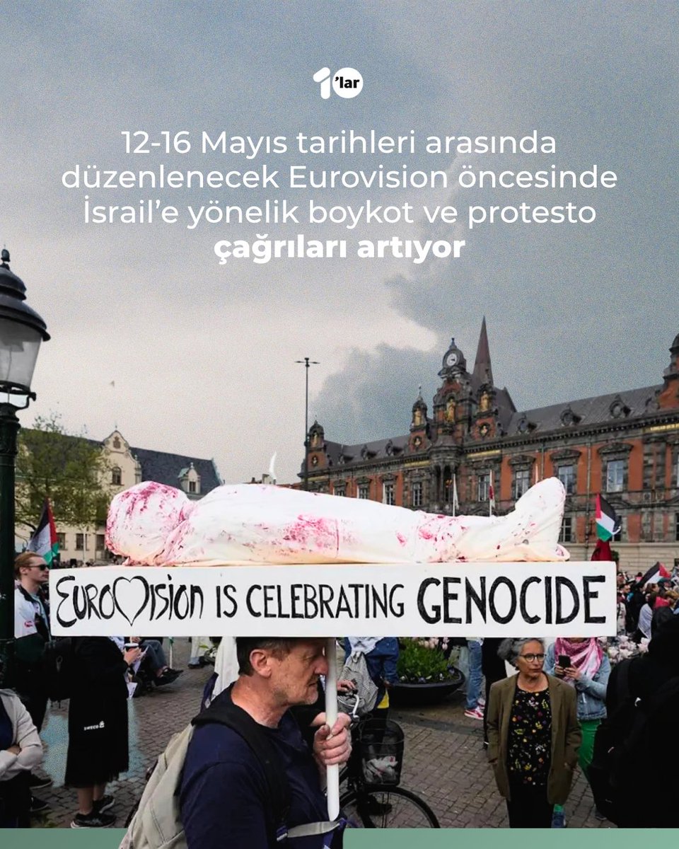 10larMedya's tweet photo. 12-16 Mayıs tarihleri arasında düzenlenecek Eurovision öncesinde İsrail’e yönelik boykot ve protesto çağrıları artıyor

▪️ İspanya ve İrlanda yarışmayı yayımlamama kararı aldı, bazı ülkeler alternatif yayın planladı

▪️ Bazı sanatçılar yarışmaya katılmayı reddedeceklerini açıkladı

▪️ 1000’den fazla sanatçı boykot çağrısına destek verdi

▪️ Bazı eski kazananlar ödüllerini iade edeceklerini duyurdu

▪️ İsrail’in yarışmadan çıkarılması için başlatılan kampanya yüz binlerce imza topladı