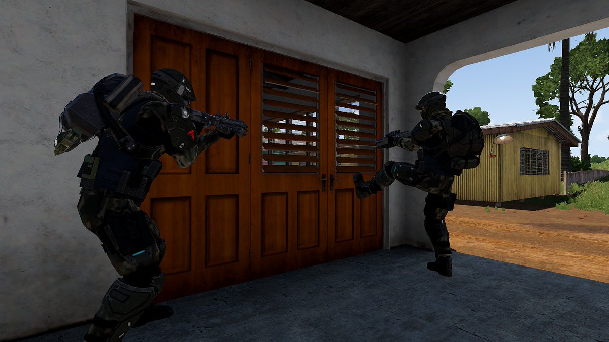 45th_STB's tweet image. Operation: Line Backer 
45th stb forces breach and clear a known urf hardpoint to disrupt enemy communications.
Enlist today! #arma3 #halo #unsc #join #pc