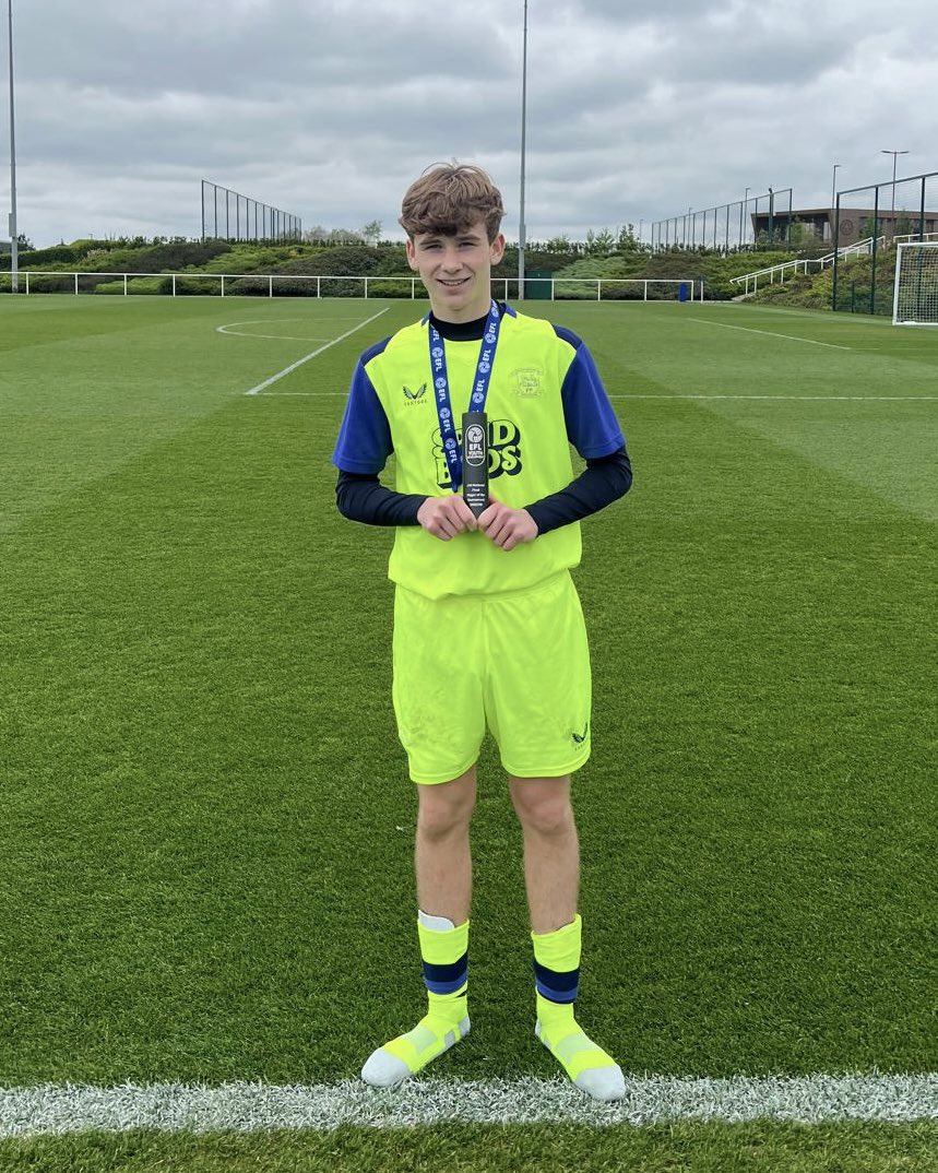pnefcacademy's tweet photo. Our U14s finished second in today’s EFL National Final after a narrow 1-0 defeat to Charlton Athletic. 🥈

North End’s Archie Roberts was awarded the Player of the Tournament award. 💫

#PNEU14 | #pnefc https://t.co/bmXi43ayj4
