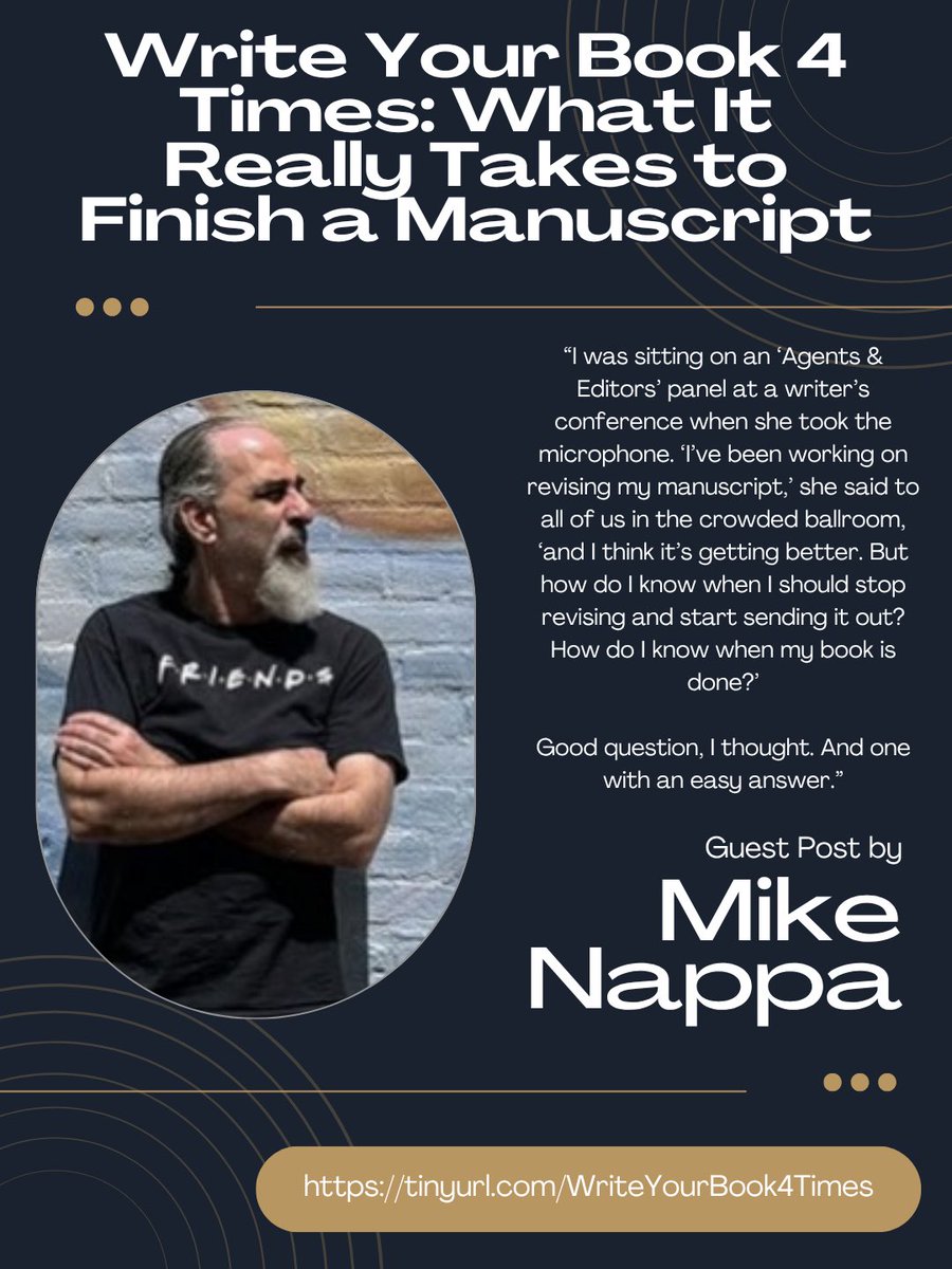 writingdaywksp's tweet image. Write Your Book 4 Times: What It Really Takes to Finish a Manuscript

Mike Nappa made another amazing guest post about editing your manuscript, and when it’s time to let it go.

Read Here: tinyurl.com/WriteYourBook4…

#writing #amwri̇ti̇ng #amquerying #author #writingcommunity