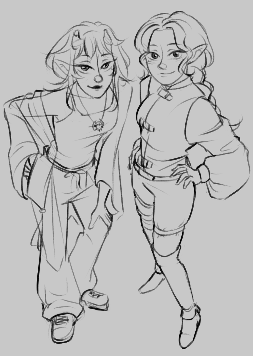 Nami_Delos's tweet photo. A sketch Nami with Samandra, my client's character

Samandra is just studying in a place where creatures from different countries gather (also fantasy), so she got collaboration with my character ^^

#digitalart #sketch #originalcharacter #portrait #sketch #artist #commission https://t.co/ivq06ObmpO