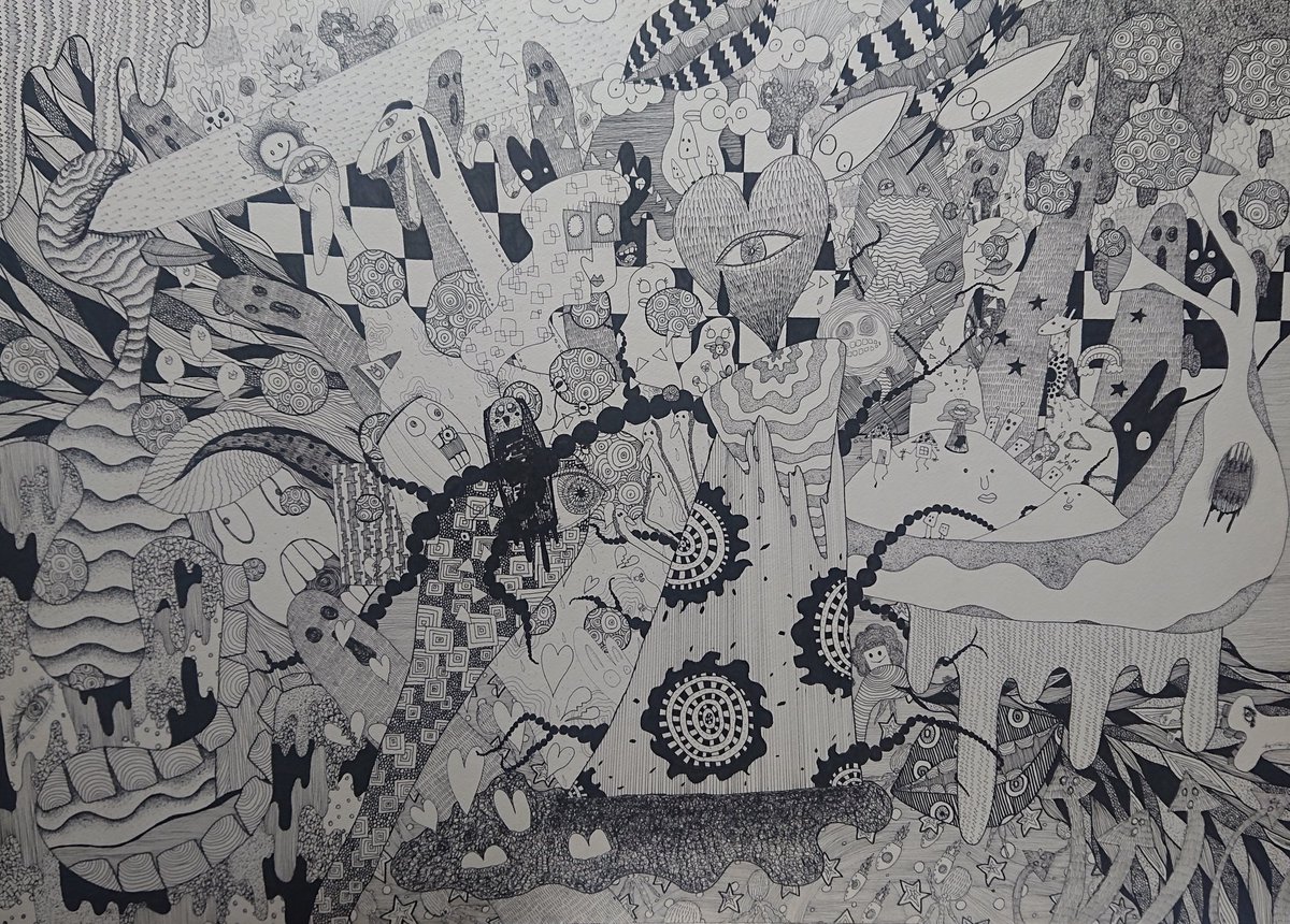 ゴールデンウィークSNS展覧会2026 抽象画描いたりコラージュしたり立体