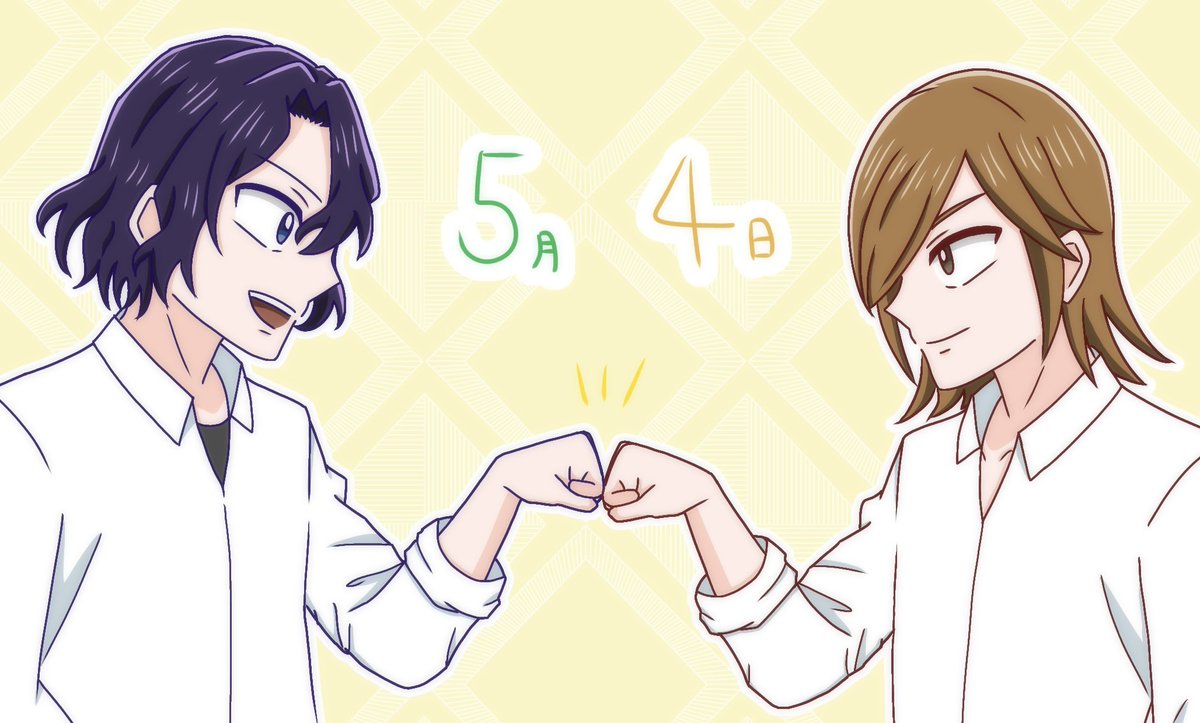 5月4日！やっぱりどうしても何か描きたかった！😭
手嶋さん青八木さんの日！！