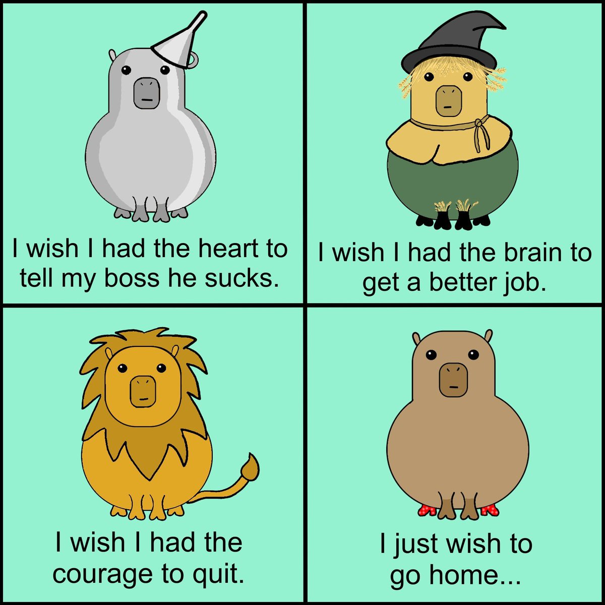 CapybarasAtWork's tweet photo. Types of coworkers. https://t.co/NUAFiueNgx