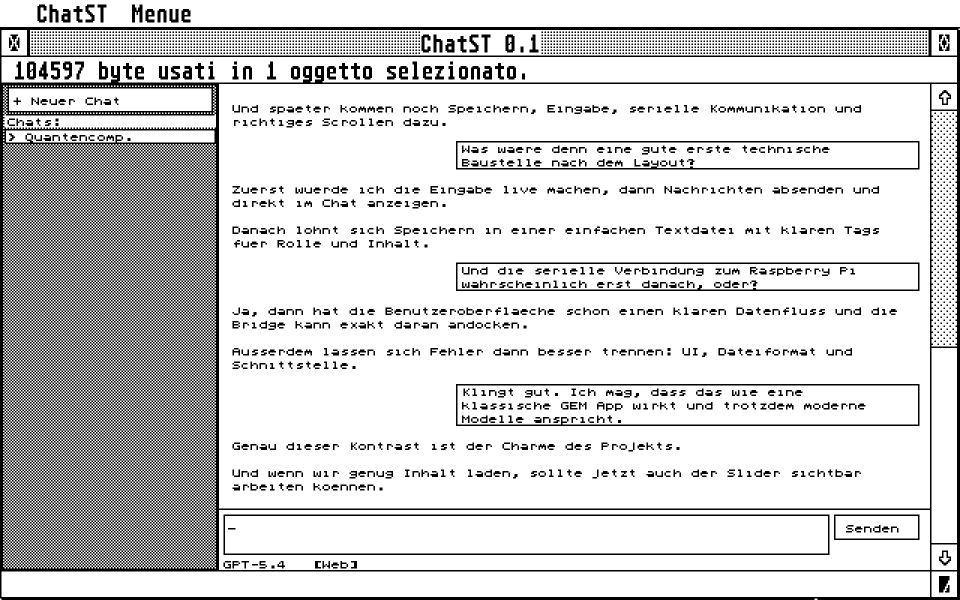 Philsan69's tweet image. ChatST, ChatGPT client for #AtariST computers coded in GFA Basic github.com/kallebl0mquist… #atari #chatgpt