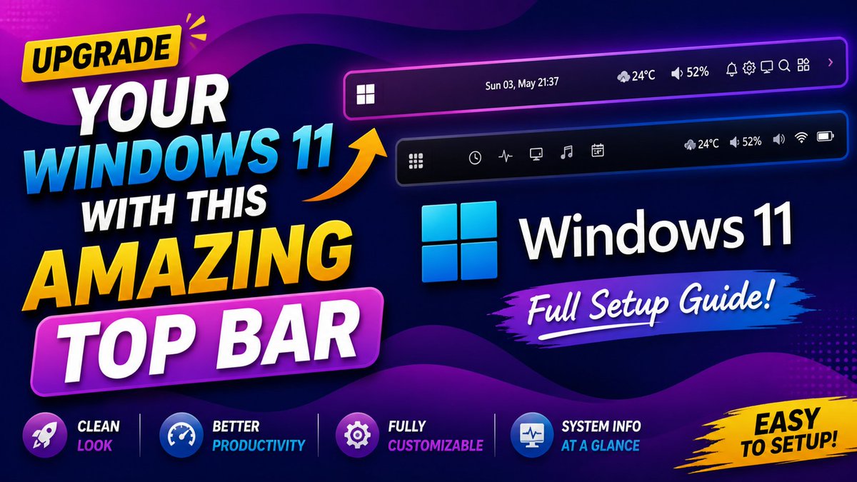 nexusuiofficial's tweet photo. Upgrade your Windows 11 with this AMAZING Top Bar 🔥
Clean look, better productivity, and a next-level desktop setup 🤯
Watch the full video here 👇
🔗 https://t.co/9l9TpY0pE9
🔥 Hashtags
#Windows11 #WindowsCustomization #DesktopSetup #TopBar #TechSetup
#PCSetup https://t.co/9sqxrG94bY