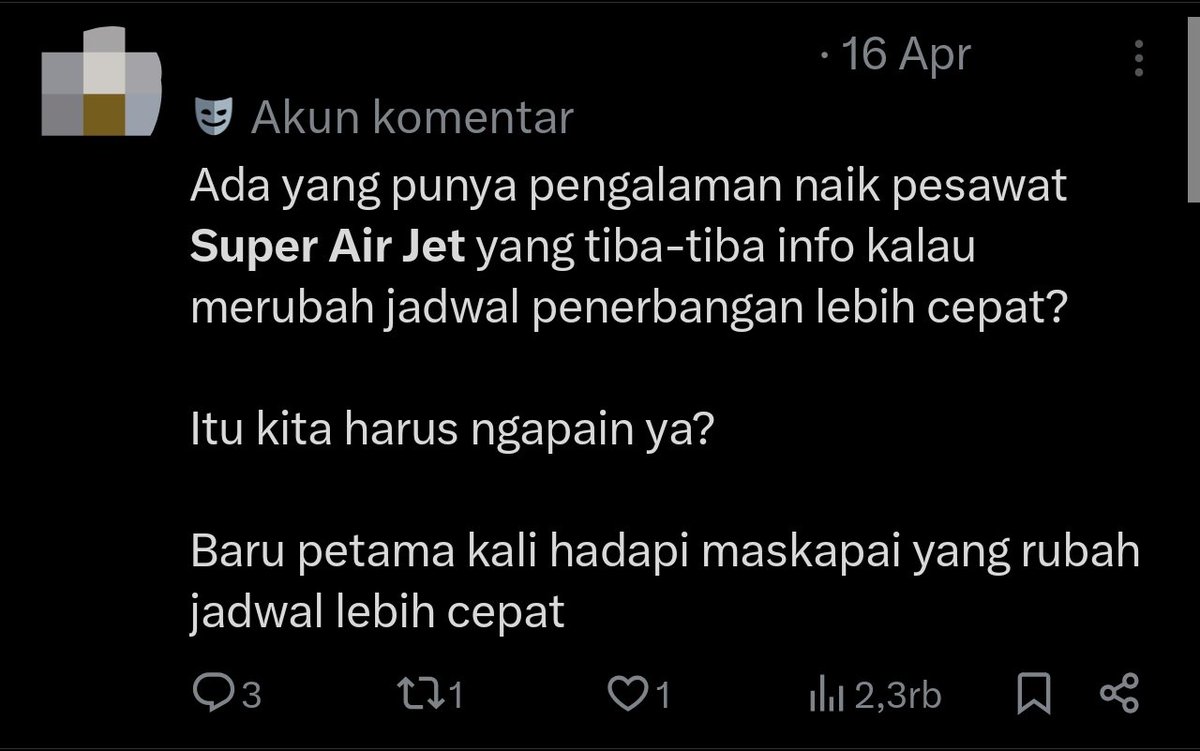 drexmpingoo's tweet photo. Kalian search nama maskapai ini pun banyak kok keluhan serupa. Hey heyyy 😊👋🏻 @SuperAirJet https://t.co/3GNnYpccmU