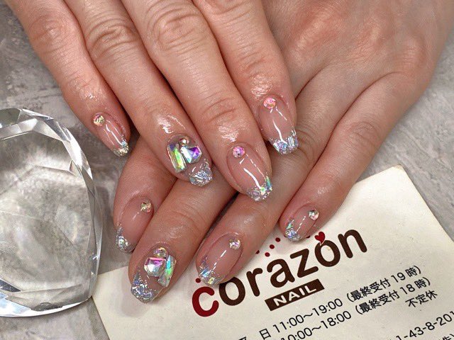 corazonNAIL's tweet photo. ブログアップしました！お客様ネイル シルバーガラスフレンチとストーンネイル

https://t.co/D6qN5hOsek
https://t.co/TmODqTYzwc https://t.co/zmxLVL1rwp