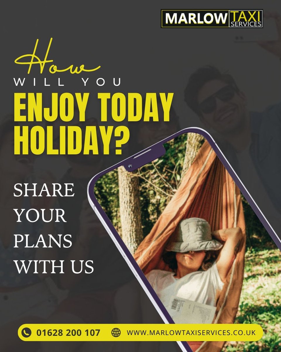 marlowtaxis's tweet image. How will you enjoy today's holiday?
Share your plans with us

☎️01628 200 107
🌐marlowtaxiservices.co.uk/book-now/

#MarlowTaxis #MarlowTaxiServices #BookNow #ContactUs #TaxiService #MayBankHoliday #BankHolidayMonday