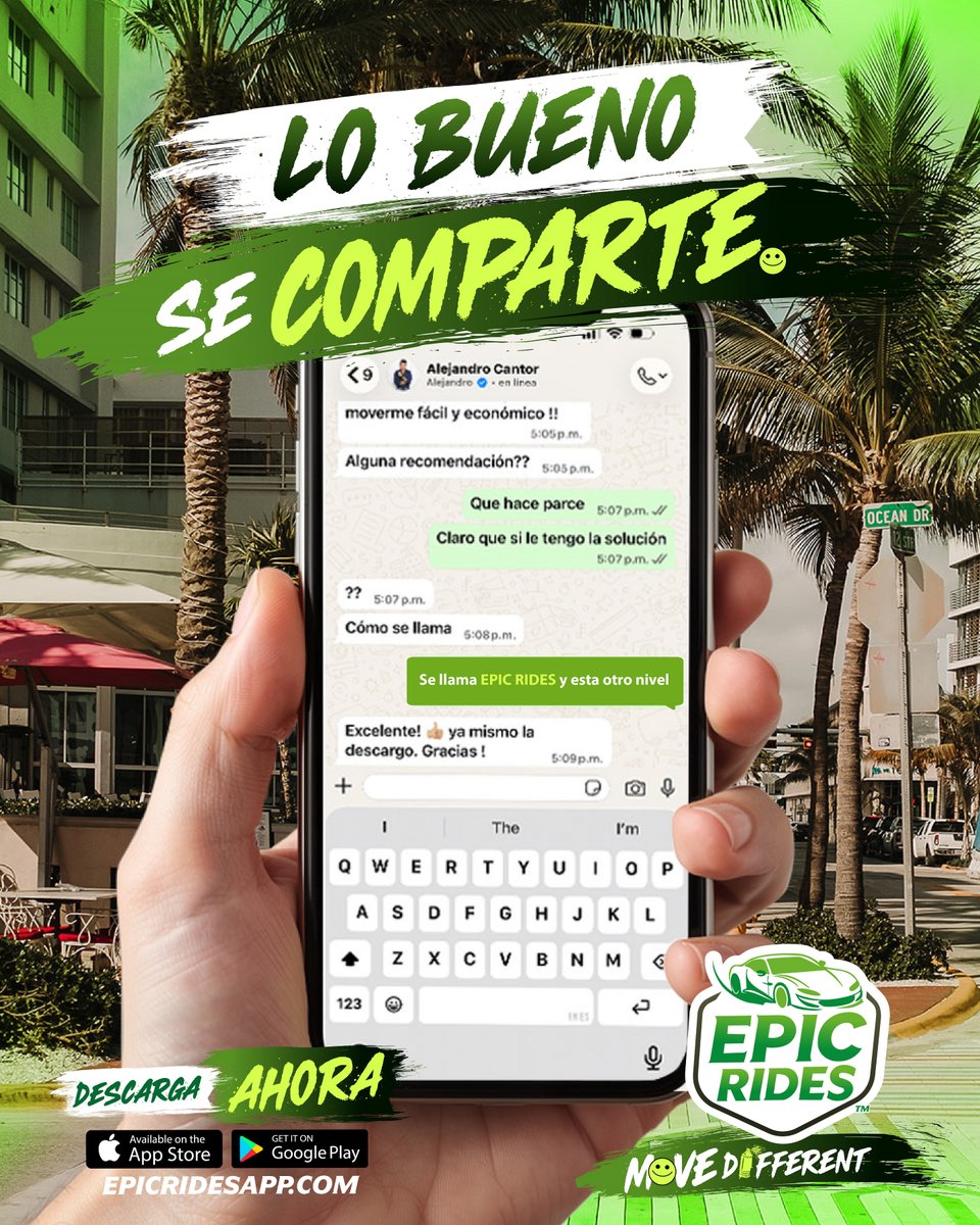epicridesapp's tweet photo. Lo bueno se comparte. 📲 Descárgala y compártela.
#EpicRides #MoveDifferent #LoBuenoSeComparte #ComparteEsto https://t.co/LGm0zxcWH6