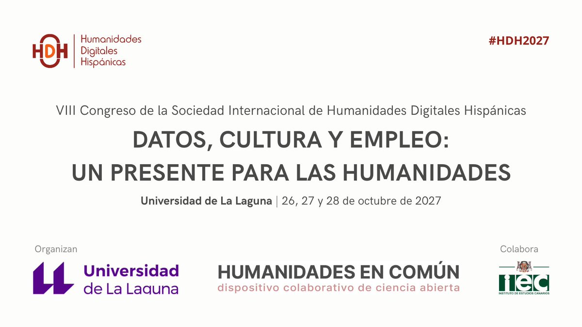 Humanidades Digitales Hispánicas (HDH) tweet media