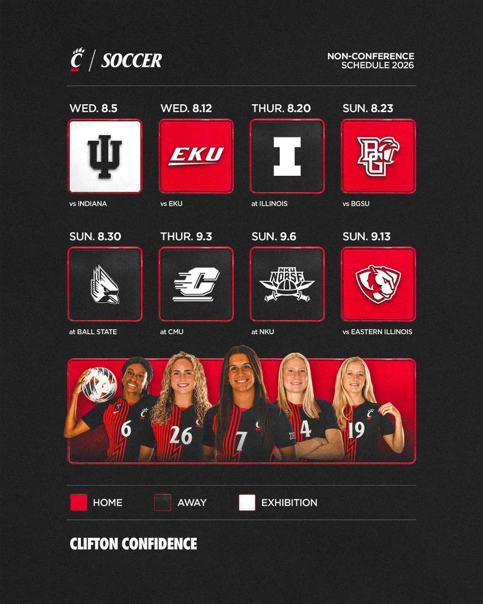 GoBearcatsWSOC's tweet photo. The 2026 schedule is complete ☑️

#Bearcats | #WePlayFor3 https://t.co/tpGhYURA42