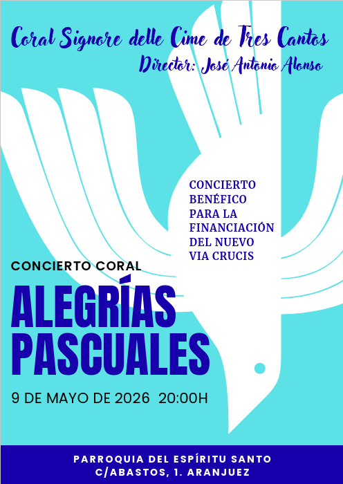 altatoron's tweet image. #Concierto #coral "Alegrías pascuales"
Coral Signore delle Cime de Tres Cantos
Sábado 9 de mayo a las 20:00 en la Parroquia del Espíritu Santo, c/ Abastos, 1, #Aranjuez