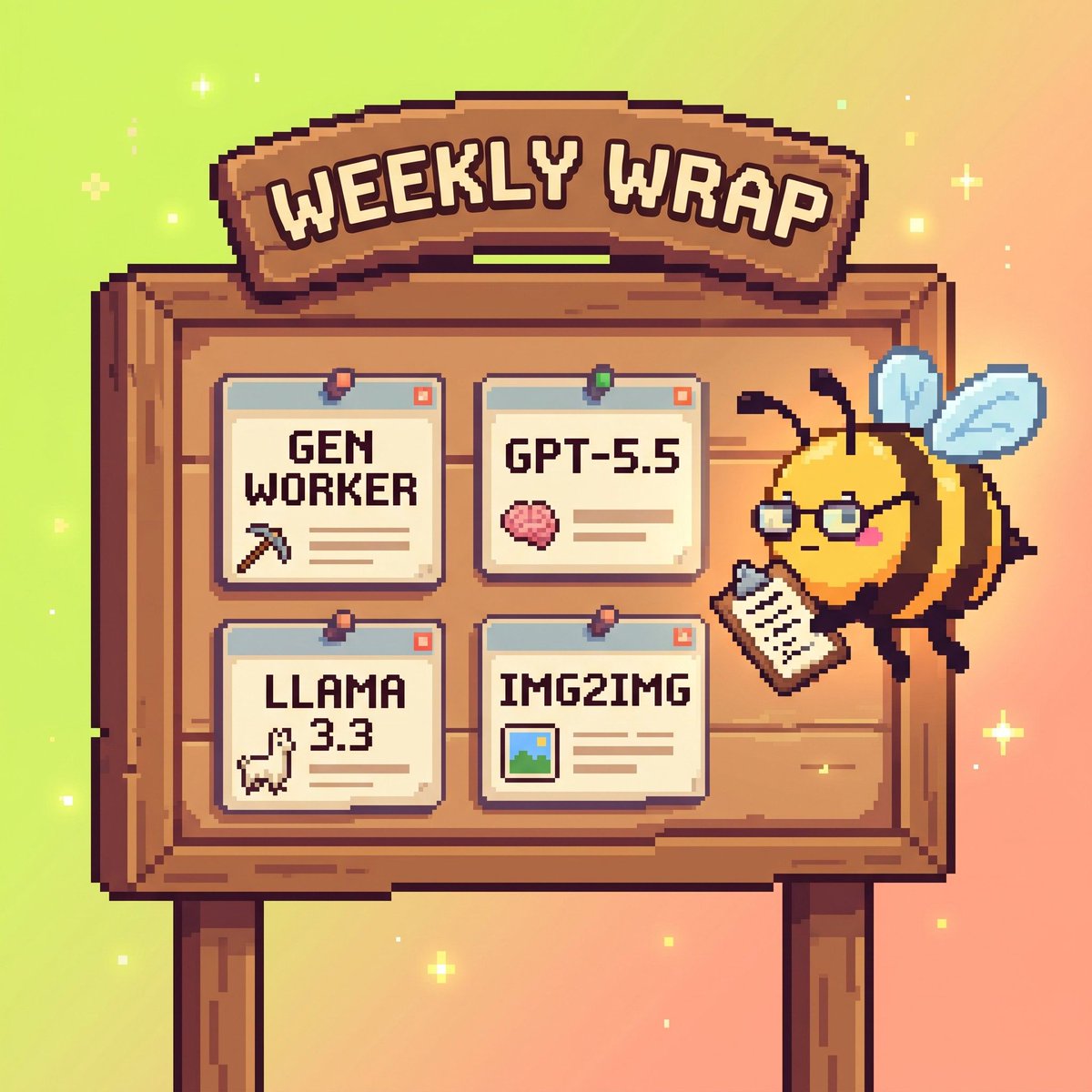 pollinations_ai's tweet photo. 41 PRs merged this week. we moved text and image generation to a new gen worker (added 308s so your old urls still work). added gpt-5.5, llama 3.3 70b, and assemblyai for stt. grok imagine now does img2img. and 5 new apps hit the showcase. back to work. https://t.co/VO7mLGcoAj