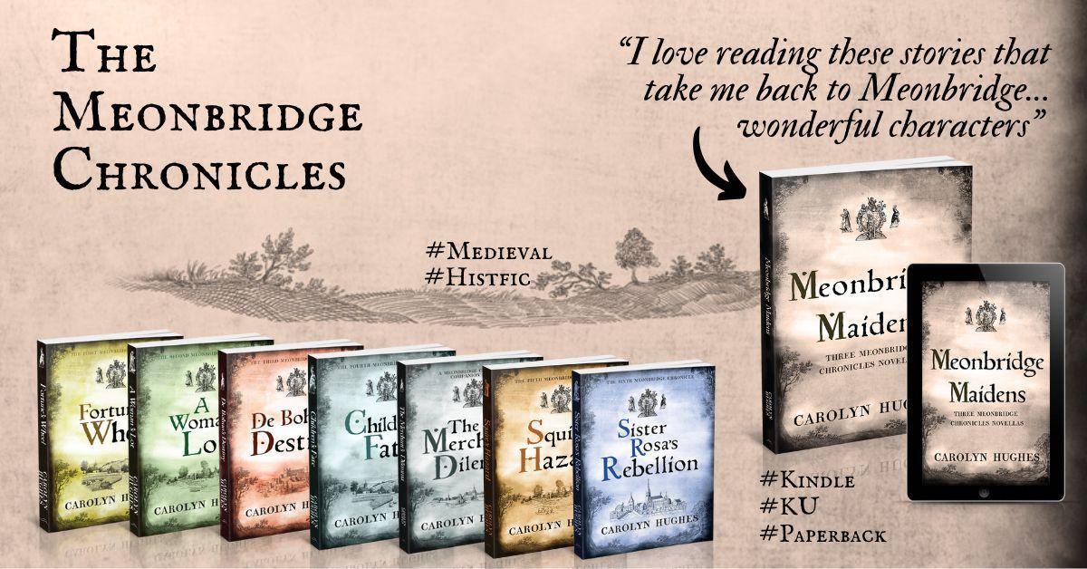 writingcalliope's tweet image. Eleanor, Agnes, Emma, all spirited young women, with hopes and desires for their future. But, in the 14th century, women rarely determined the path of their own lives.

MEONBRIDGE MAIDENS, Meonbridge Chronicles novellas
#Medieval #Histfic

#KU #Paperback

mybook.to/fJY8