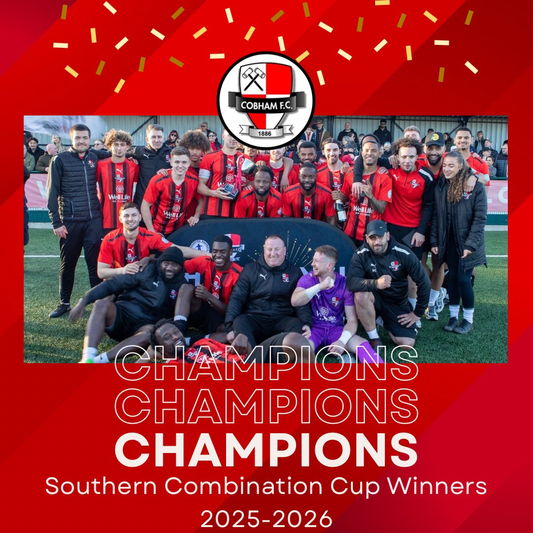 Cobham_FC's tweet photo. Southern Combination Cup Winners!

2025-26 Season!

⚒️❤️⚒️ https://t.co/QpjO3NtKil