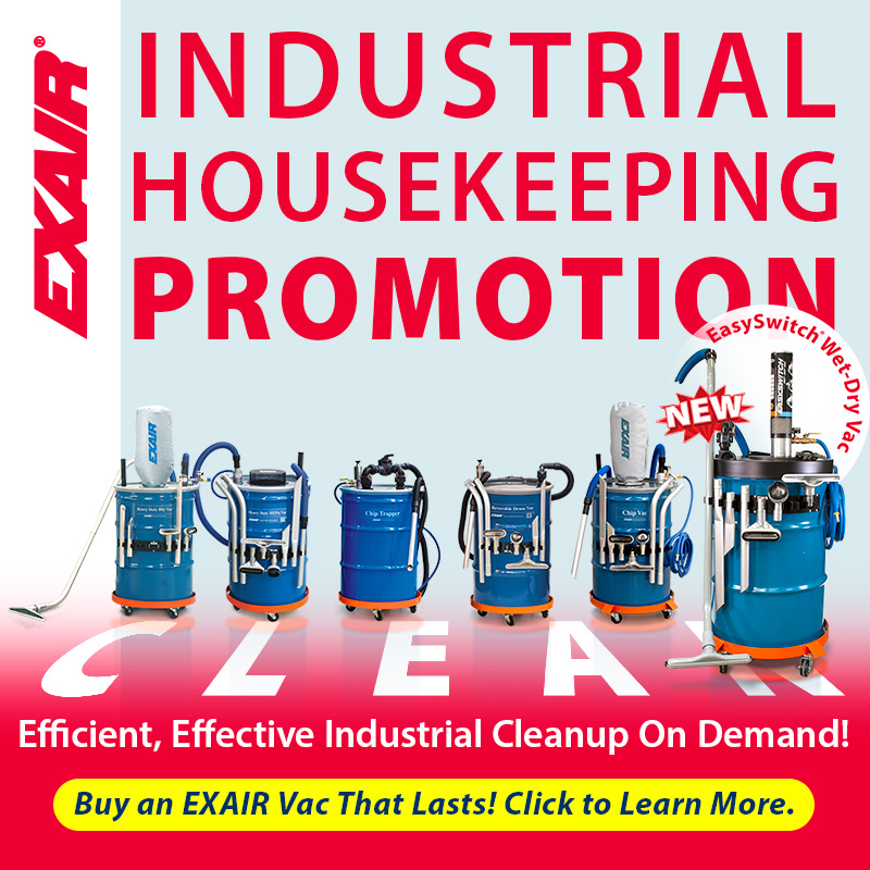 EXAIR_JB's tweet photo. EXAIR offers a full line of products that are specifically engineered to quickly and quietly vacuum a wide variety of materials into standard drums for easy switch-out and storage. Click here to shop the @EXAIR Industrial Vacuum promo: https://t.co/QUZo7qvZCN https://t.co/XgRghLH4EH