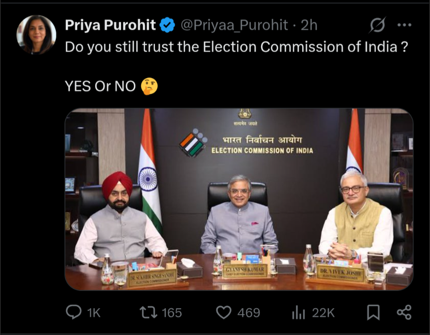 Ritesh_Sinha27's tweet photo. @Priyaa_Purohit So do you trust your victory in Keralam? If yes, then you must trust ECI. SIR was there in Keralam too... https://t.co/paTRKtsSZN