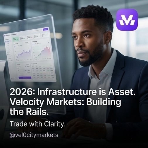 ChildishMan7's tweet photo. In my personal opinion, @vel0citymarkets is the infrastructure play of 2026.

In 2026, "hype" is a liability. "Infrastructure" is an asset.

Velocity Market is building the rails for a more professional, transparent, and liquid trading future. https://t.co/TqKb0vSyeA