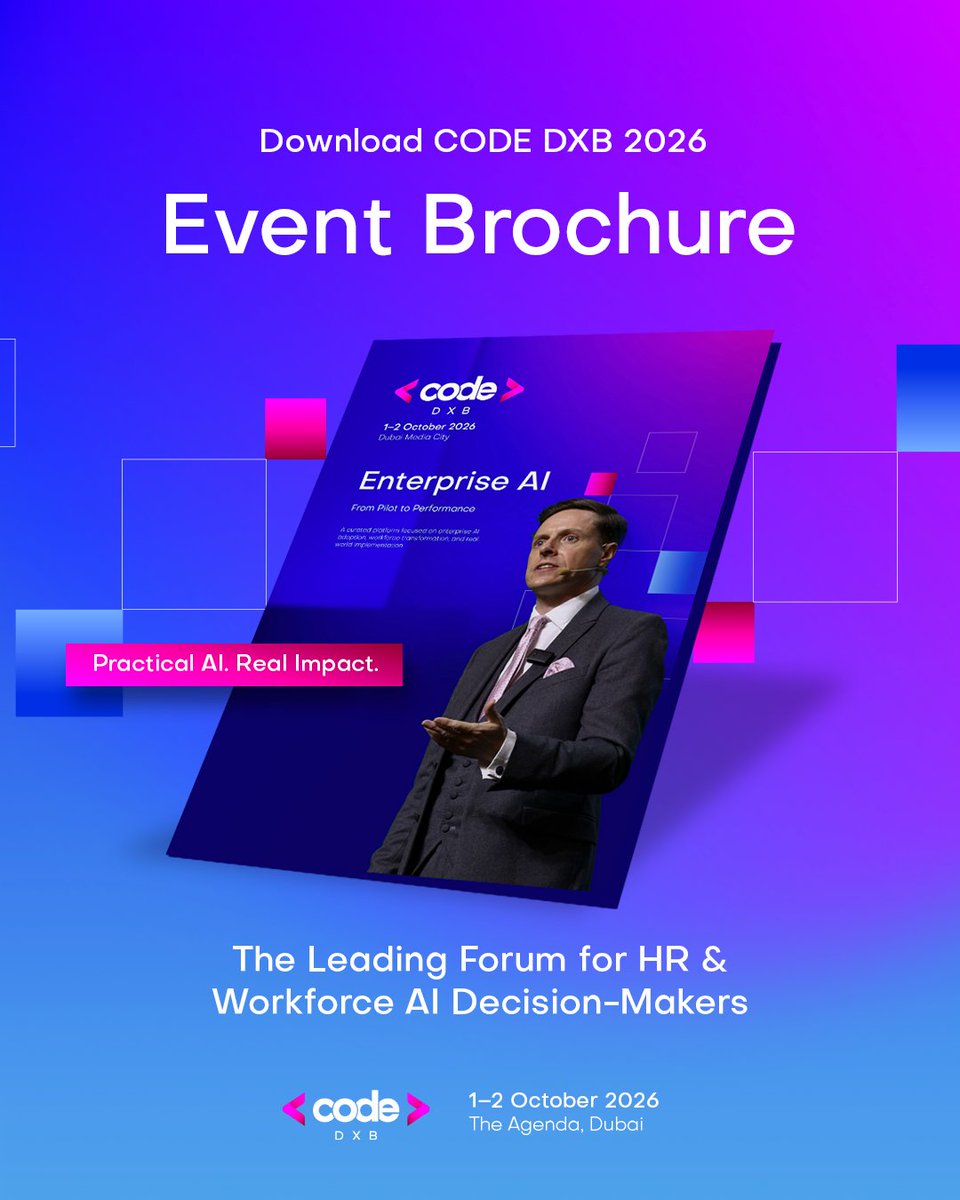 codeexpodxb's tweet photo. See how Code DXB brings together enterprise leaders, solution providers, and regulators to support practical AI adoption at scale.

Explore the full programme, exhibition opportunities, and partnership options.
 
Comment BROCHURE to download today.

#CodeDXB #EnterpriseAI https://t.co/WKqNrhlbLm