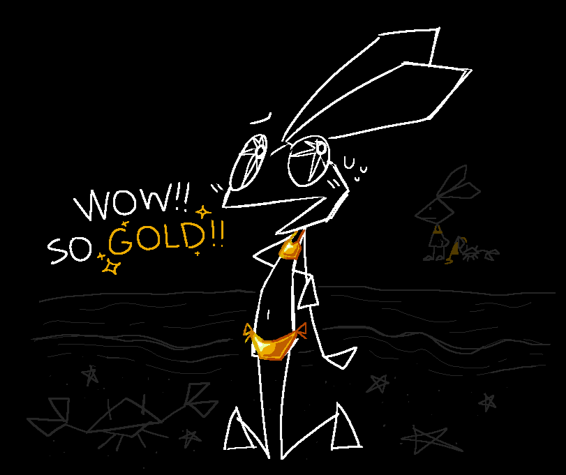 ShellPluck's tweet photo. idk what a golden week is but I was in a Vibri mood so here oooh so gold https://t.co/4XNYQWp2ie