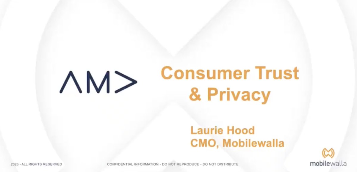 mobilewalla's tweet photo. Proud to see our CMO Laurie Hood speak at the American Marketing Association's Virtual Conference on Trust &amp; Privacy in Data Marketing, sharing insights on how businesses can balance data driven marketing with transparency and consumer trust. https://t.co/1UTWutO1JD https://t.co/oM3zX0ea5p