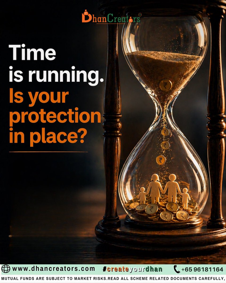 dhancreators's tweet image. Time won’t wait — but smart protection ensures your future doesn’t fall behind ⏳🛡️

#financialplanning #wealthprotection #securefuture #smartinvesting #dhancreators

[time and money, financial security, protection planning, wealth creation, family future, mutual funds, smart