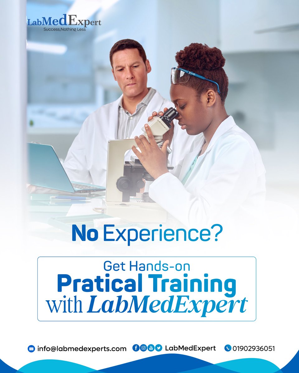 labmedexpert's tweet photo. Get Hands on Practical Training here with us at LabMedExpert 

Your Journey into your Career Job Start with Us and we are here to get you to that Stage.

Send us DM 
Or Visit our Website https://t.co/GK7MQqJu0d

#Trending #Biomedical #LabTraining https://t.co/Q5g6cmZxe9