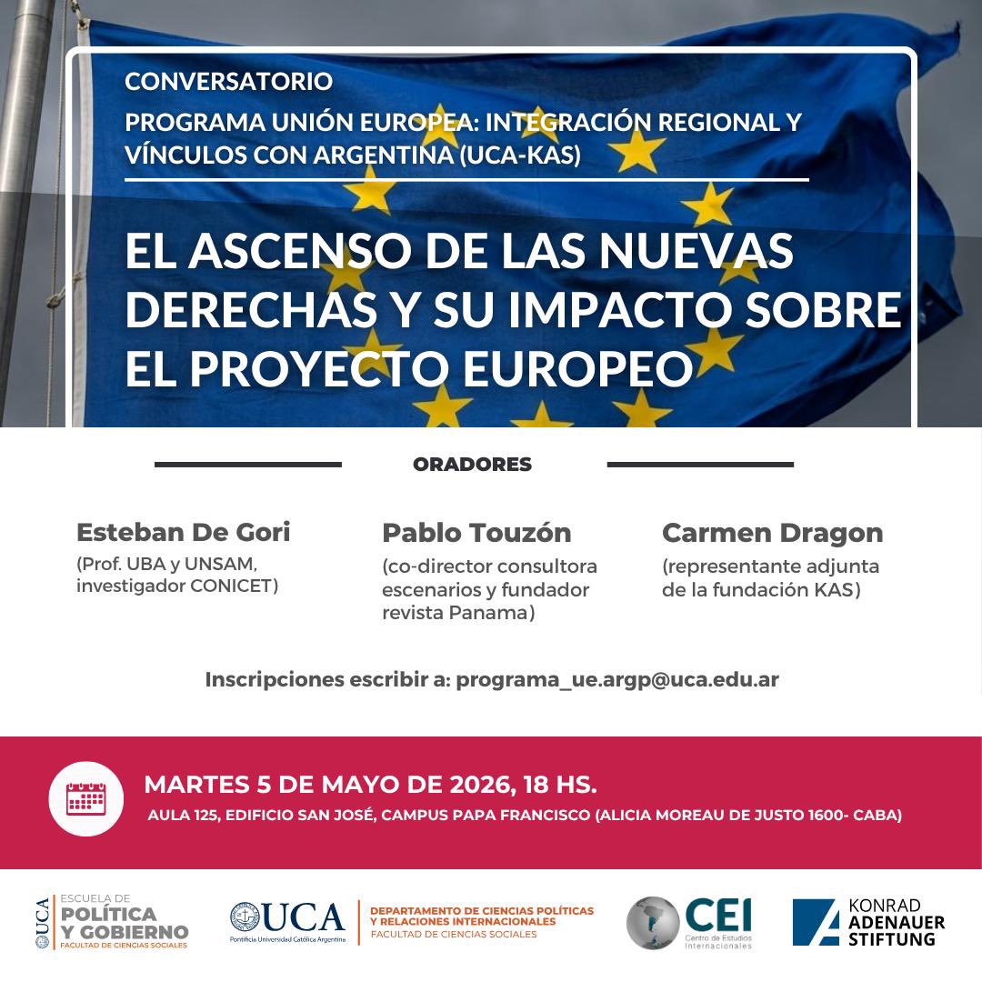 programaUE's tweet photo. 🗣️ CONVERSATORIO ESPECIAL NUEVAS DERECHAS 🇪🇺

Escribinos para más información a programa_ue.argp@uca.edu.ar https://t.co/yCrH4fpyki