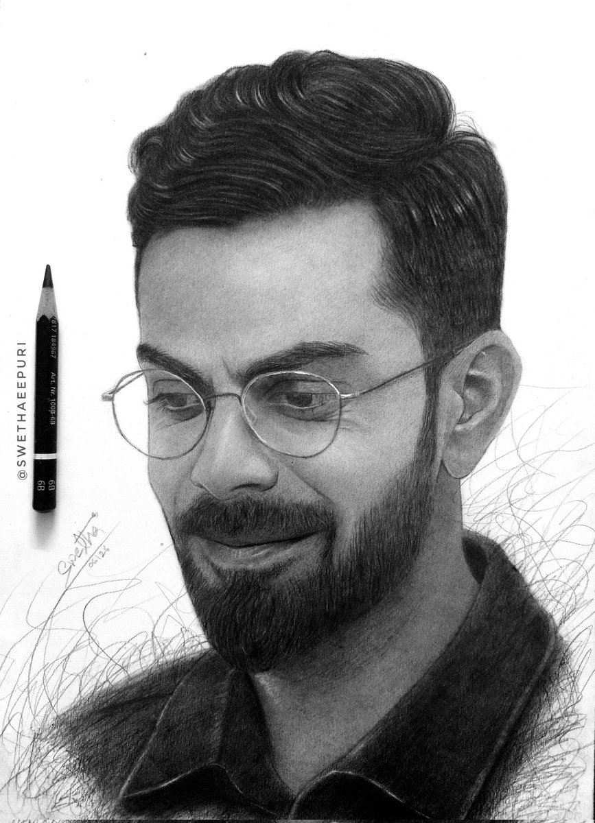 swethaeepuri's tweet photo. Drawings done by me:) @imVkohli 
#swethaeepuri #drawing #viratkohli #rcb https://t.co/zkWBDcyhdC