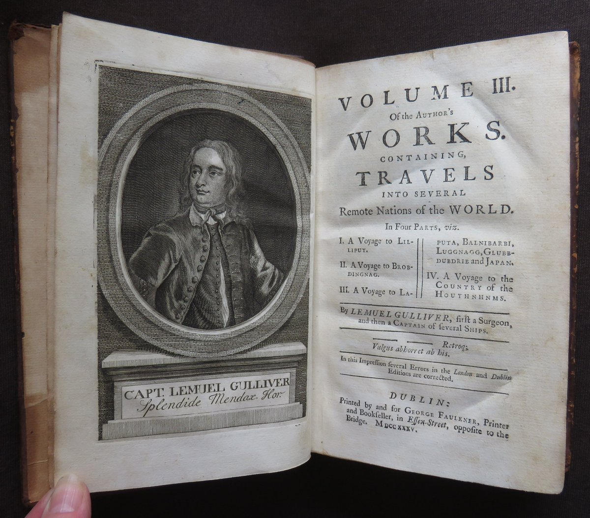 wisdompedlars's tweet image. GULLIVER's TRAVELS REMOTE NATIONS WORLD 1735 SWIFT Lilliput MAPS Faulkner

#books #antiquarian #18thcentury #Gulliver #novel #Swift #lilliput #maps #faulkner #literature #travels #bookauction 
bit.ly/4nbe7BR