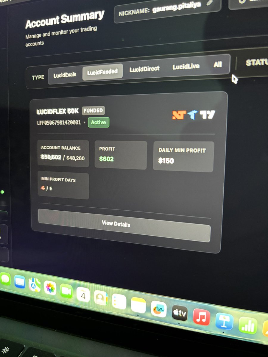 Gaurang_trades's tweet photo. Clean TP smashed today 🎯

Lucid 50k flex funded account +600$
Tradeify 50k S2F account           +472$

Made the plan in morning 🧑‍💻
Waited for execution 😌
Executed perfectly ✅

Now injoi rest of day 🤘
Soon you will see me at top🙏

#TradingSetup #Trump #GC #XAUUSD #Trader https://t.co/CYqAoz593o