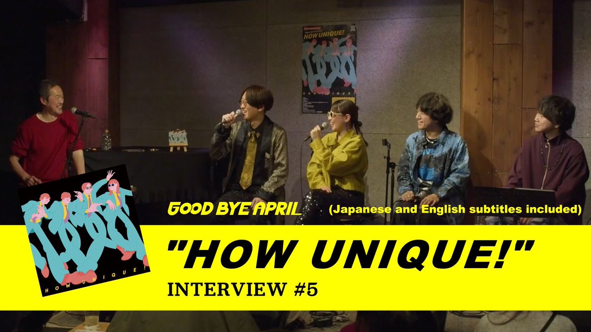 GOOD_BYE_APRIL's tweet photo. ━━━━━━━━━━━━━━━━━
🎞️#HOWUNIQUE interview #5公開📽️
ご視聴はこちら https://t.co/EhSYB2jTFc
━━━━━━━━━━━━━━━━━
本作のライナーノーツも手がけていただいた
内本順一さん(@umjun1)をインタビュアーに迎え、
#goodbyeapril Major 2nd Full Album『HOW UNIQUE!』を紐解く企画。
第5弾、遂にラストです。
アルバム楽曲ごとのトークはM8.リ・メイク〜M10.BIOGRAPHYについて。最後は「絶対諦めないバンド」というフレーズも飛び出す、アルバムを経たバンドの現在地について。
(日本語・英語字幕付き)
🎥Movie by 58works
Featuring interviewer Junichi Uchimoto, who also wrote the liner notes for this work,
this project explores GOOD BYE APRIL’s Major 2nd Full Album “HOW UNIQUE!”.
This is the 5th and final installment.
The discussion covers each album track, from M8. Re-Make to M10. BIOGRAPHY. Finally, the band discusses their current position after the album, even mentioning the phrase "a band that never gives up."