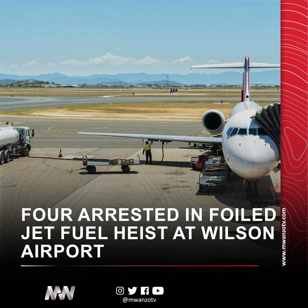 MwanzoTv's tweet image. #KENYA: FOUR ARRESTED IN FOILED JET FUEL HEIST AT WILSON AIRPORT
Four suspects are in custody after detectives intercepted a truck attempting to smuggle jet fuel out of Wilson Airport, exposing serious lapses in aviation oversight.

The suspects were arrested when officers from
