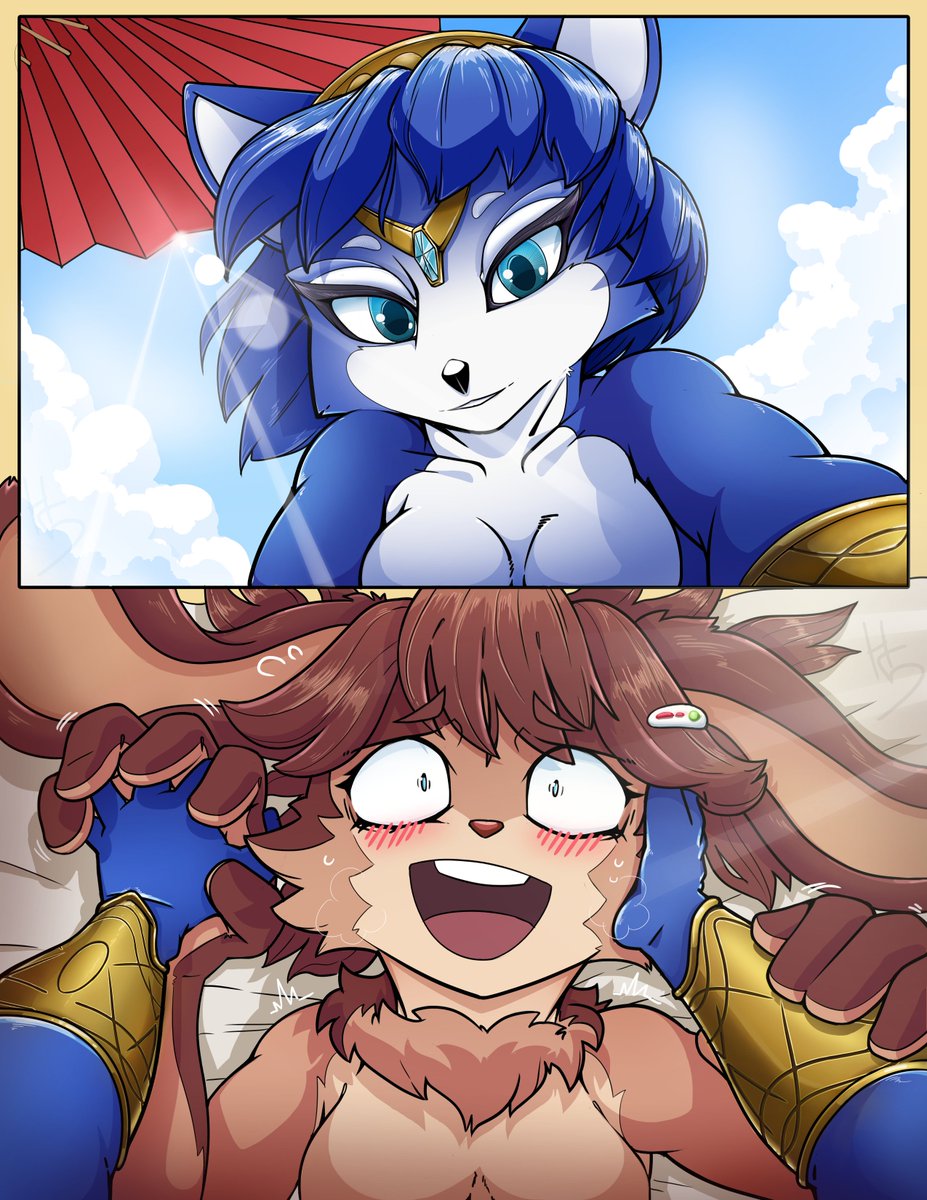 High5Art's tweet photo. We interupt your regularly scheduled programming to continue the yearly tradition of pushing Lop and Krystal closer together for May 4th.

Maybe in another 364 days they'll finally kiss. 

Happy Starwars day! https://t.co/hpI2CkZ5hD