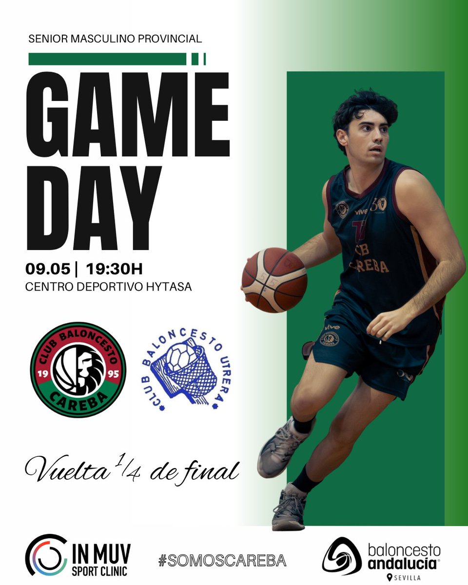 CBCareba's tweet photo. 🏀Día de Partido🏀

🆚 @CBUtrera 
⏰19:30
📍CD Hytasa

🙌 Llenamos la nave!!

#SomosCareba https://t.co/itNoss6hqC