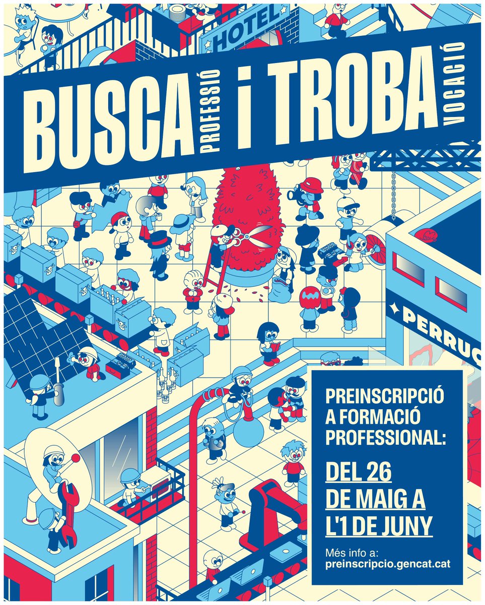 educaciocat's tweet photo. Busca una professió, troba una vocació. 

📅 Del 26 de maig a l’1 de juny fes la preinscripció d’FP de grau mitjà o grau superior.

🔗 Troba tota la informació a https://t.co/9e90sQ0oR9 https://t.co/n9AchJ52Cg