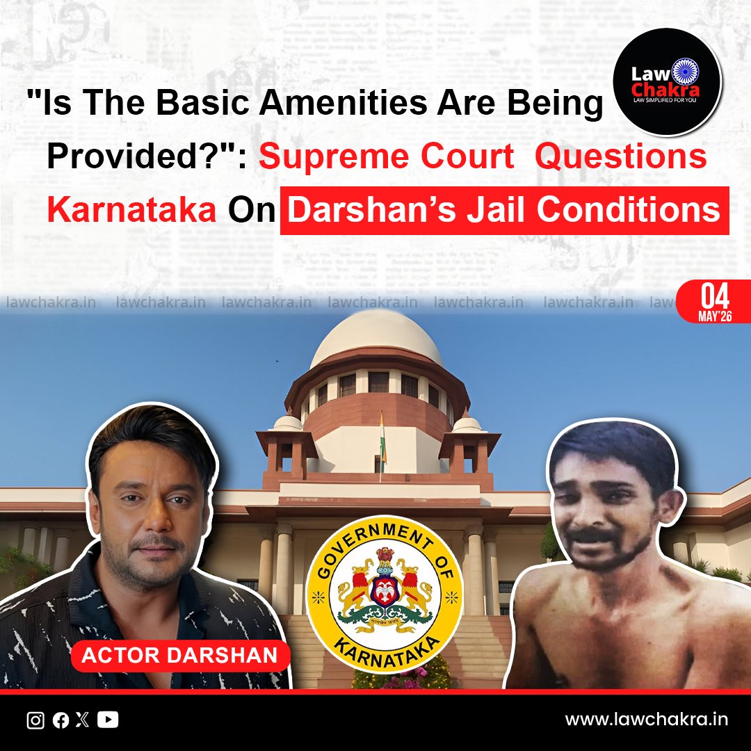 LawChakra's tweet image. Supreme Court of India sought response from Karnataka on plea by Darshan alleging denial of basic jail facilities. Bench of J B Pardiwala and R Mahadevan issued notice.
Read More At: lawchakra.in/supreme-court/…
#supremecourtofindia #darshan #jail #legalnews #latestnews