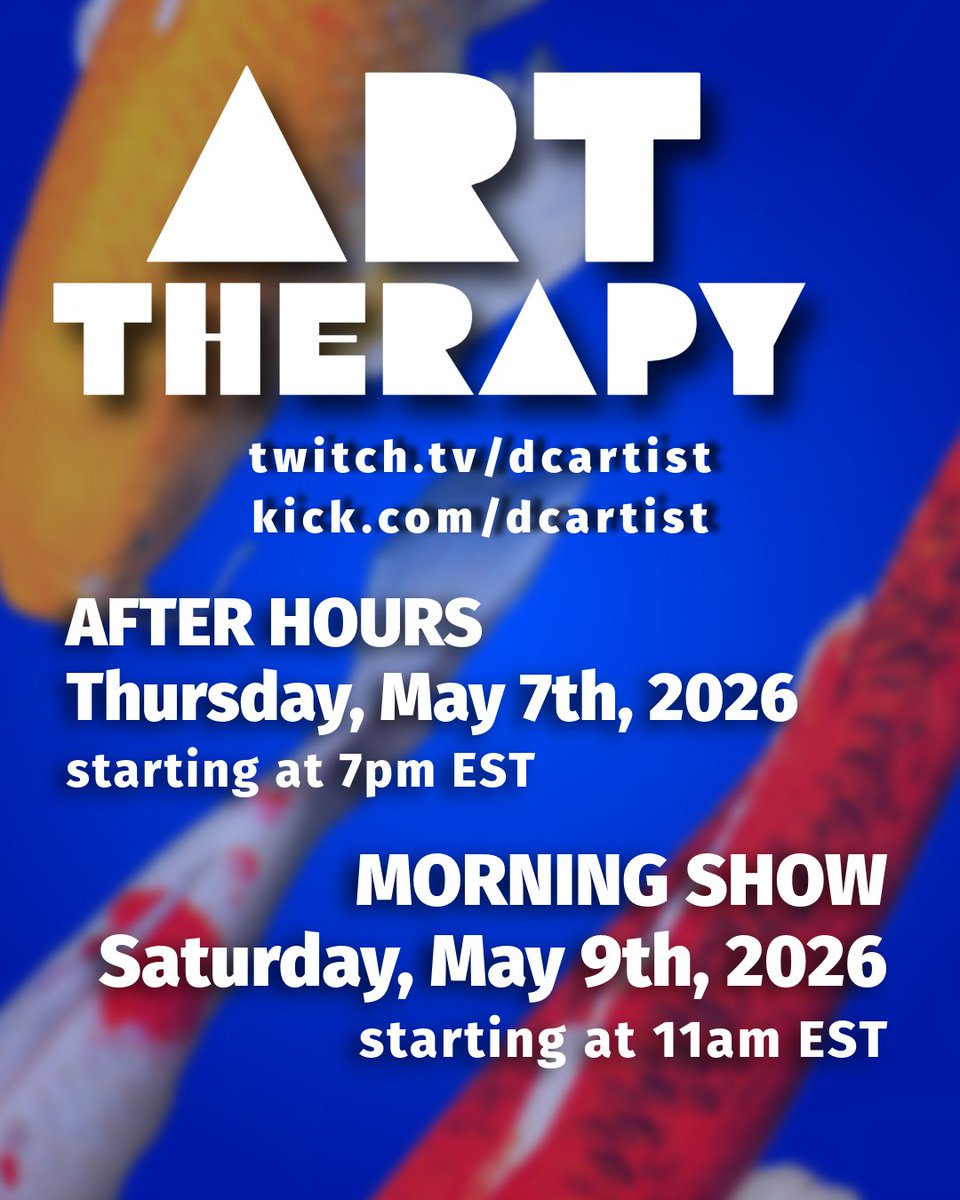 dcartist's tweet photo. Another episode of Art Therapy!  Bring your coffee!!!🌟 Mark your calendars: Thursday, May 7th, at 7 PM and Saturday, May 9th, at 11 AM.

https://t.co/Sz8l4ouIYf
https://t.co/cQ8XcnOS16 https://t.co/Y2JH3Xj5eI