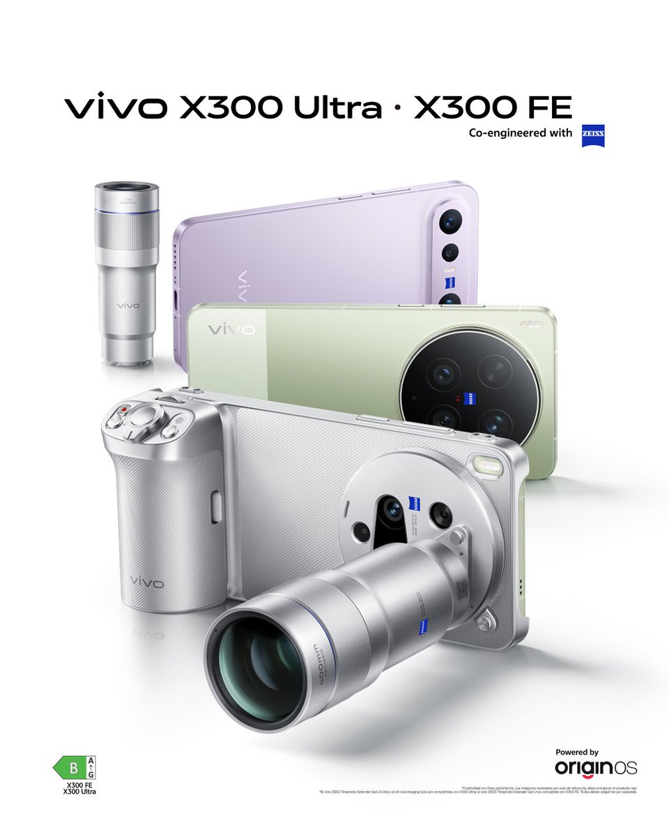 vivo_espana's tweet photo. 🫵​ Si lo audiovisual es lo tuyo, nuestros nuevos lanzamientos te interesan MUCHO:

✅​​ Sube el nivel de tu fotografía con #vivoX300FE.

✅​  Haz vídeos con una calidad cinematográfica con #vivoX300Ultra.

¡Consíguelos ya en nuestra web! ​🙌🏻​ https://t.co/f6byQ7y9TR https://t.co/scb8k6byZ6