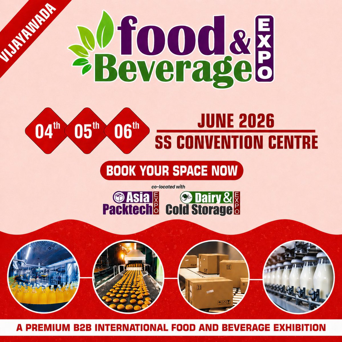 Shanmugam_1016's tweet image. Connect, Collaborate &amp;amp; Grow in F&amp;amp;B Industry

Food &amp;amp; Beverage Expo 2026

June 4–6 | SS Convention Centre | Vijayawada

Exhibit: zurl.co/bypqd

Visit: zurl.co/X8OQl

9384786834 | info@fnbexpo.biz | fnb-expo.com

#FNBExpo2026 #BusinessExpo #Vijayawada