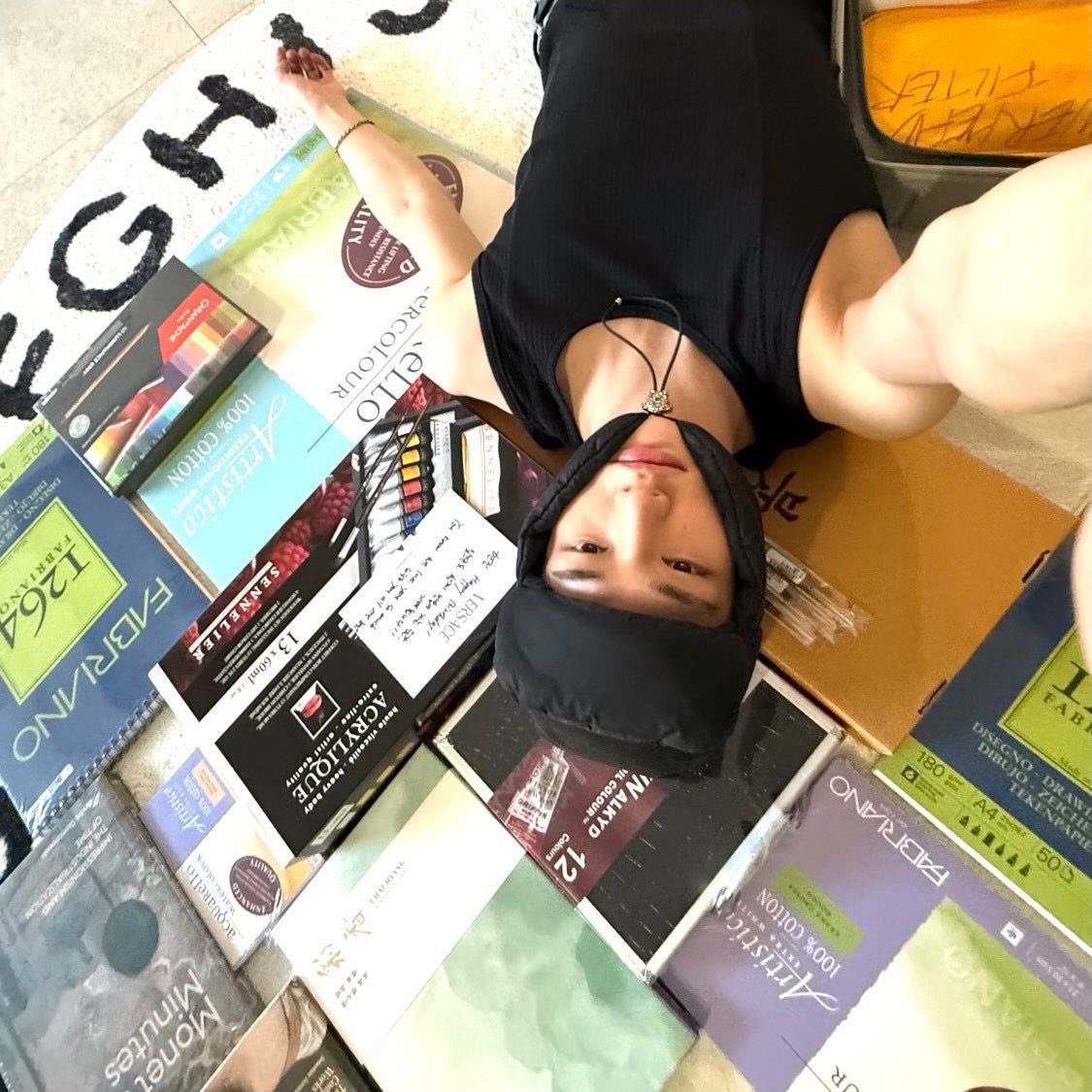 the time hyune got gifted a shit ton of art supplies from versace ..