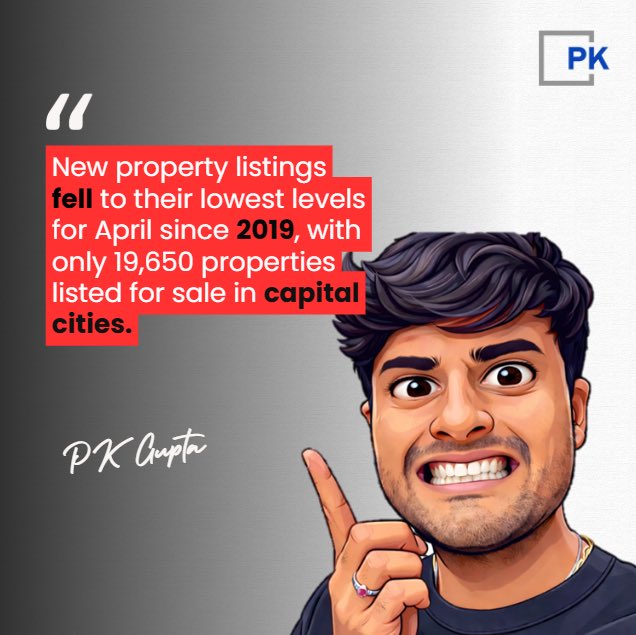 PK___Gupta's tweet image. Supply is drying up. Listings at lowest April levels since 2019. When supply falls… prices don’t stay still.

#Realestate #realestatelife #realestateinvestor #realestateinvesting #passiveincome #propertyinvestment #investmentproperty #investment #financialindependence #wealth