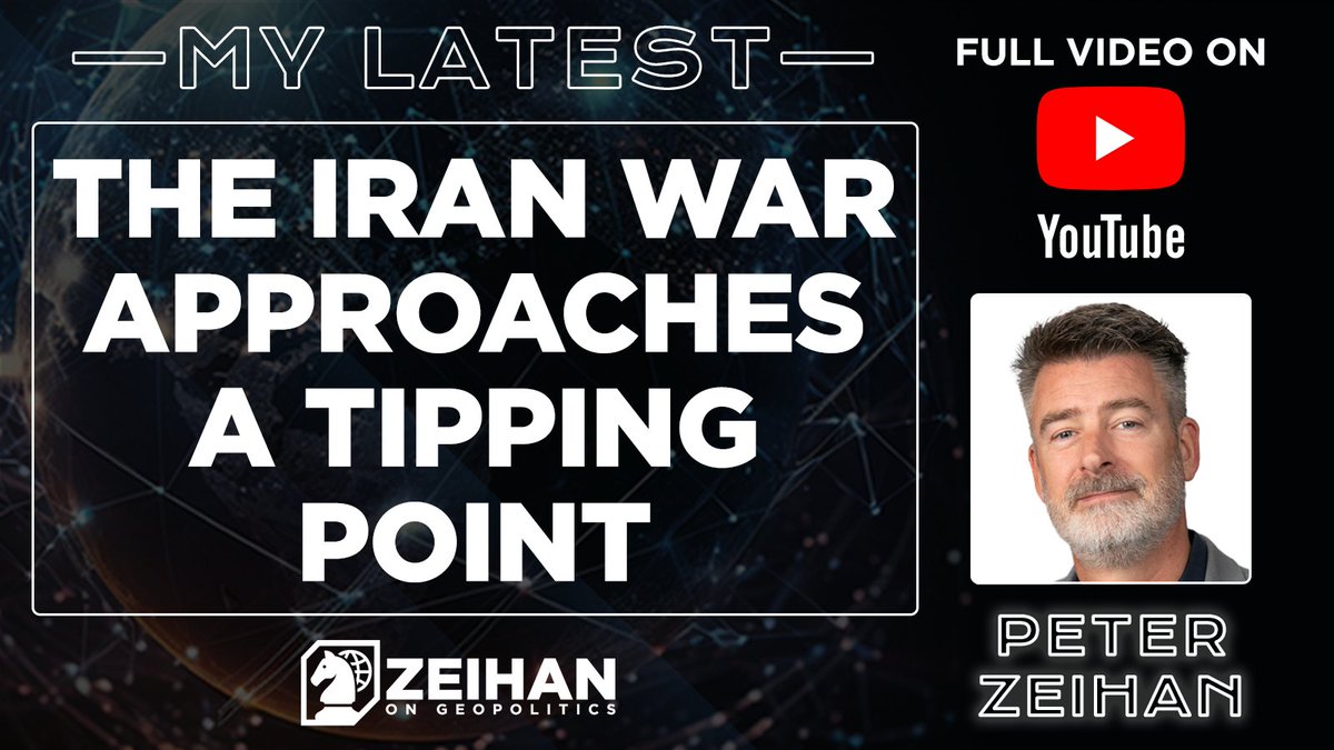 PeterZeihan's tweet image. The Iran war is approaching a painful tipping point this week. Global energy flows remain in a chokehold, and economic conditions are worsening worldwide.

Full Newsletter: bit.ly/4eL93Sj

#iranwar #geopolitics