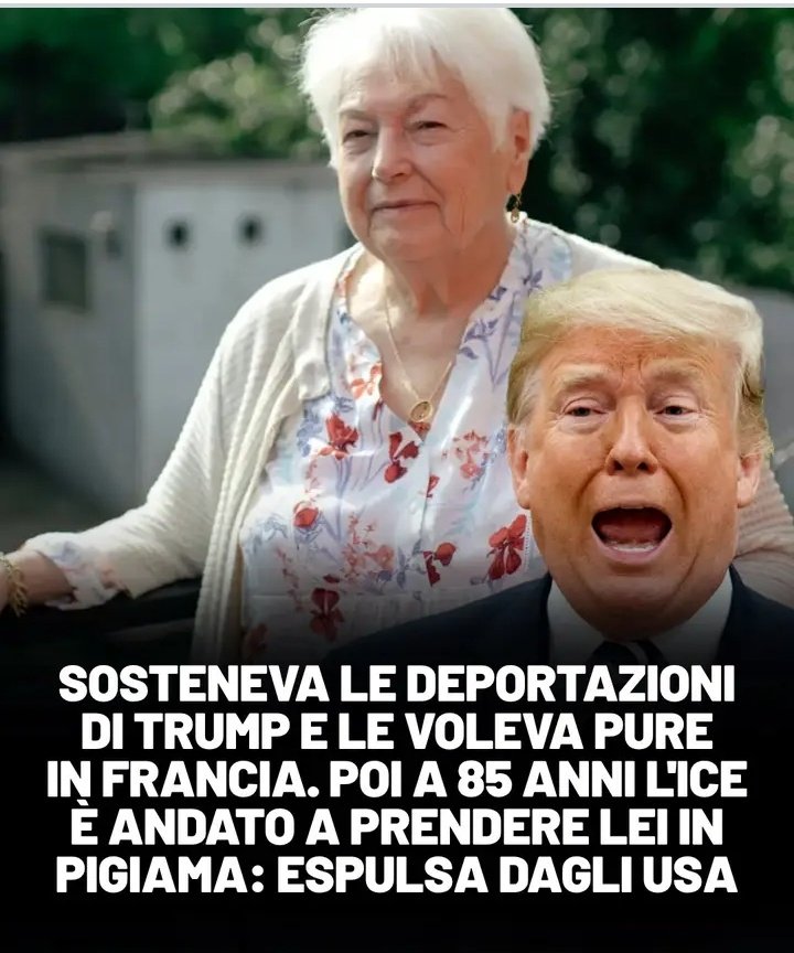 "La genia del male che vedete nell'immagine si chiama Marie-Thérèse Ross-Mahé, ha 85 anni, è francese, viveva negli Stati Uniti.

E fino a un mese fa era una grande, grandissima fan di Donald Trump. Le piaceva così tanto la sua politica sull'immigrazione clandestina che diceva:⬇️