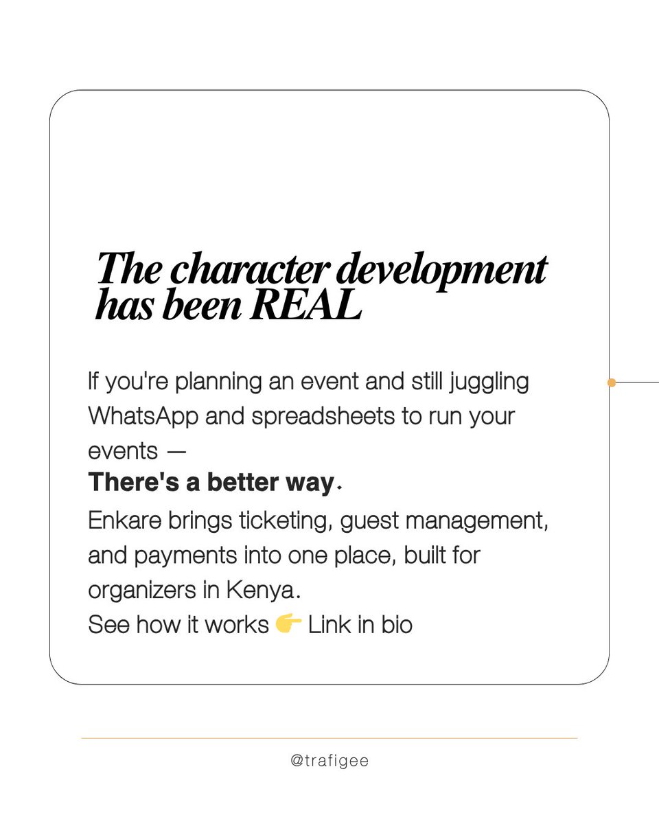 trafi_gee's tweet photo. Nobody tells you that hiring a developer as a non-tech founder is also signing up for unsolicited character development 😭 

Swipe for 5 lessons I learned the hard way building @enkare → https://t.co/OD4G4h3Tsa https://t.co/39l7QlEYPO