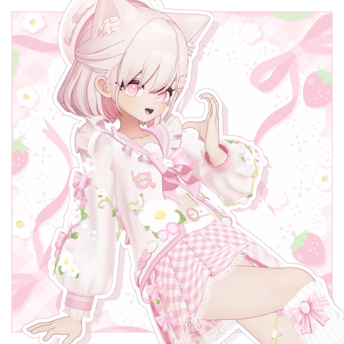 L0wi2's tweet image. ✦・┈┈┈┈┈お知らせ┈┈┈┈┈・✦

387SHOPから新作衣装とテスター募集のお知らせです！

苺と桜をモチーフにしたセーラー服の衣装を作成しています🍓🌸
動いた時に服から桜の花びらが舞い落ちるデザインになっています！

テスター募集についてはリプライをご確認ください！

#VRChat #VRC