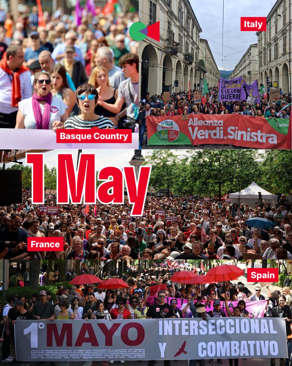 LeftAlliance_EU's tweet photo. On 1 May, ELA member parties were in the streets, squares, and protests all over Europe. https://t.co/u1VfOW0wOo